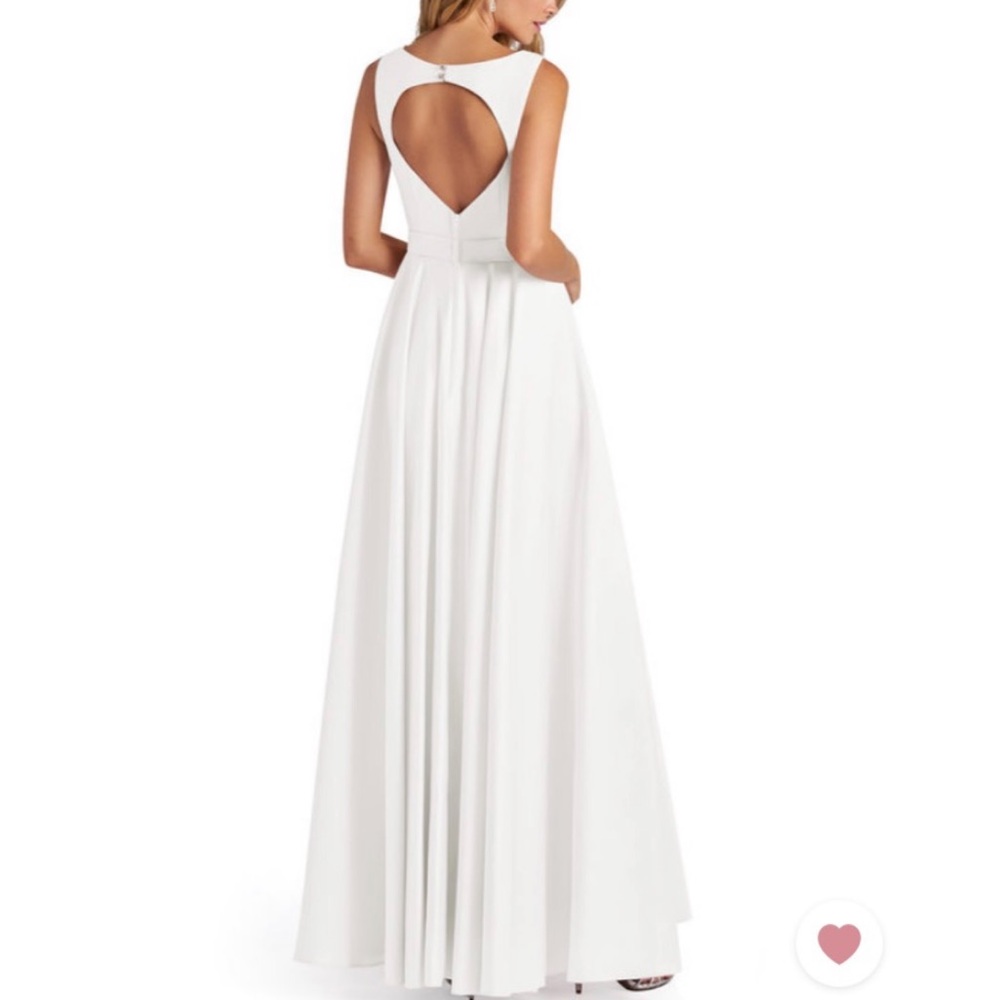 Azazie Jakayla Ivory A-Line Dress  – Size 12 Open Back